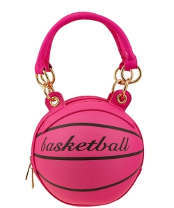 Basket Ball Shape Shoulder Bag SP6673 FUCHSIA